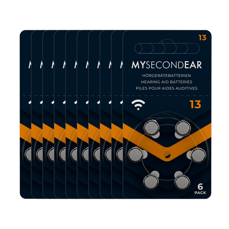 MySecondEar Hörgerätebatterien 60 Stück MySecondEar Hörgerätebatterien 13