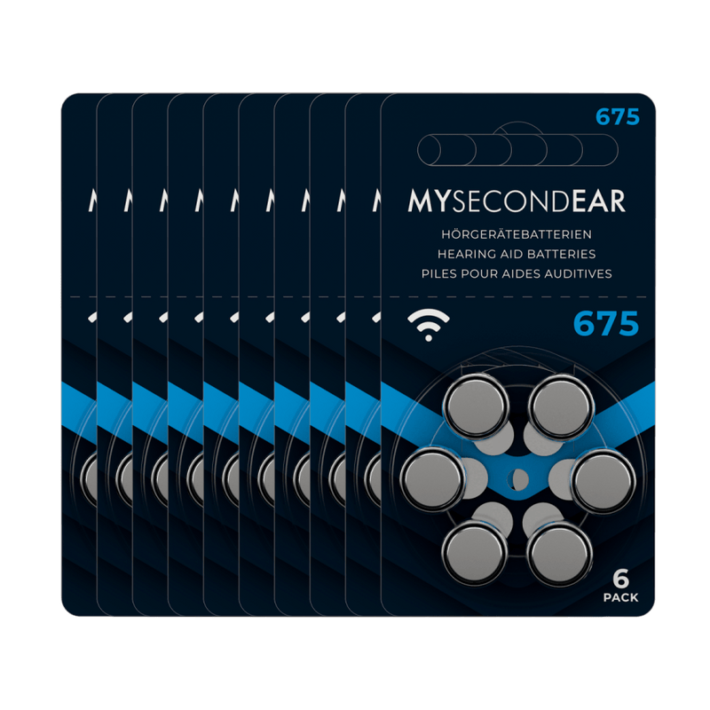 MySecondEar Hörgerätebatterien 60 Stück MySecondEar Hörgerätebatterien 675