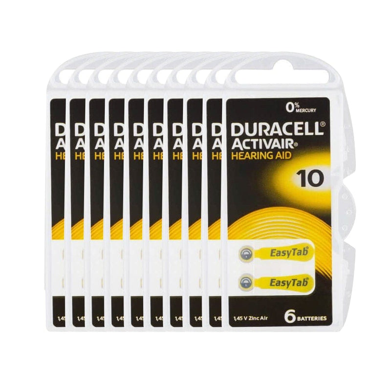 Duracell Hörgerätebatterien 60 Stück Duracell Activair 10 Hörgerätebatterien
